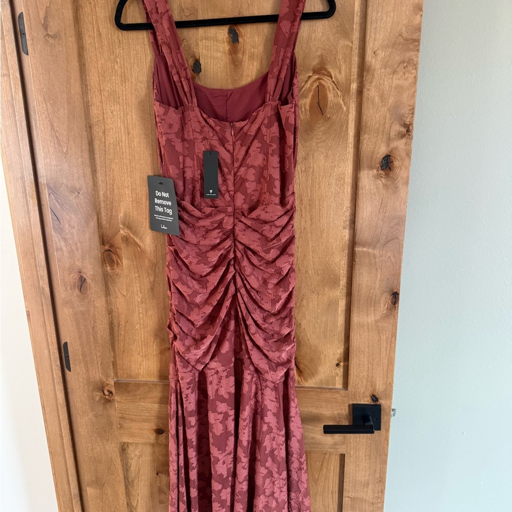 Lulu's Burgundy Floral Maxi Dress - Picture 4 of 5